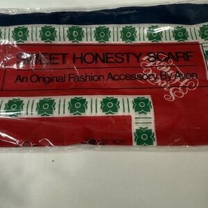Vintage Never Opened 1970's Avon Sweet Honesty Scarf - Red, Green, and Blue